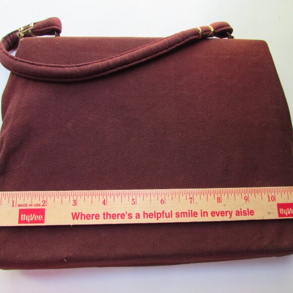 SALE Vintage Caron of Texas Hand Bag Chocolate Brown Gold Bead Accents - Picture 8 of 11